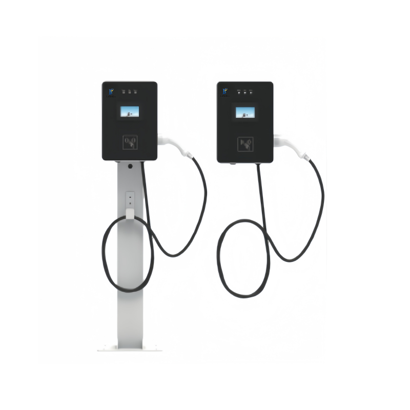 Wall-mounted electric vehicle (EV) charger unit with power range 3.5kW to 22kW