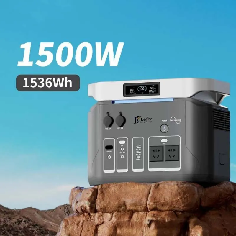1500W portable power station (1536Wh capacity) as off-grid backup for a 3500 watt generator to run a refrigerator