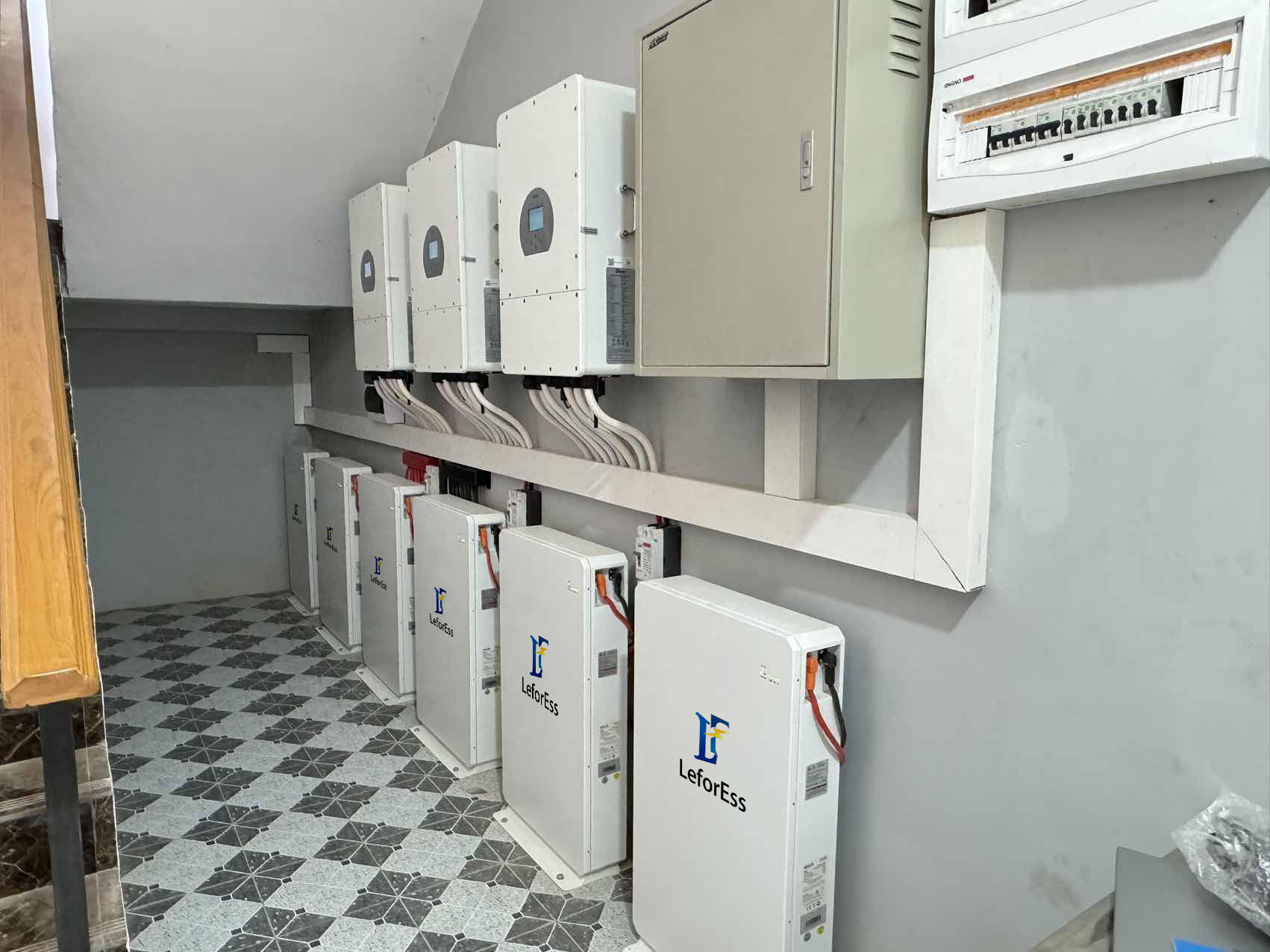 ELESHELL 10.2K class battery in a residential utility-room installation