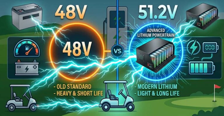 What’s the Difference Between 48V and 51.2V Golf Cart Batteries?