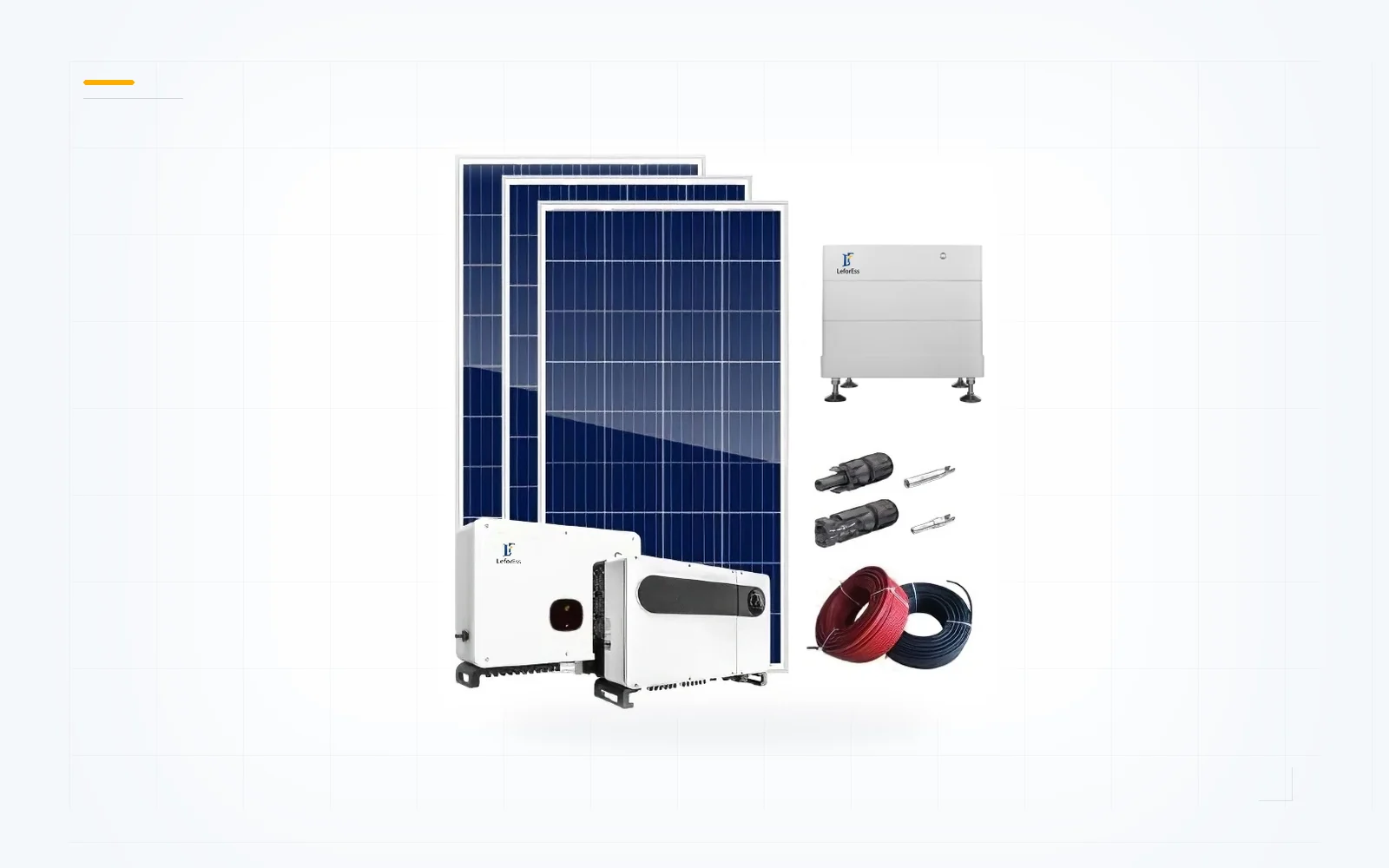 Off-grid solar system with solar panels, inverter and battery storage