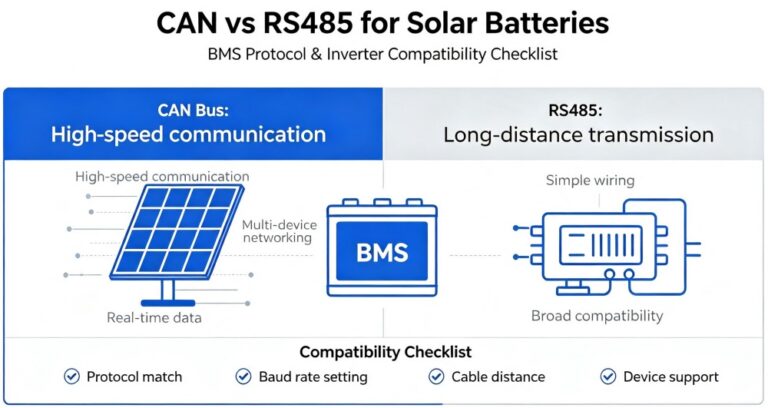 CAN vs RS485 for Solar Batteries: BMS Protocol & Inverter Compatibility Checklist